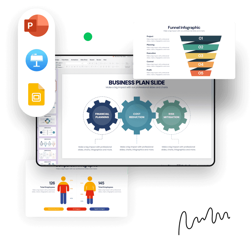 Compatible with PowerPoint, Google Slides and Keynote