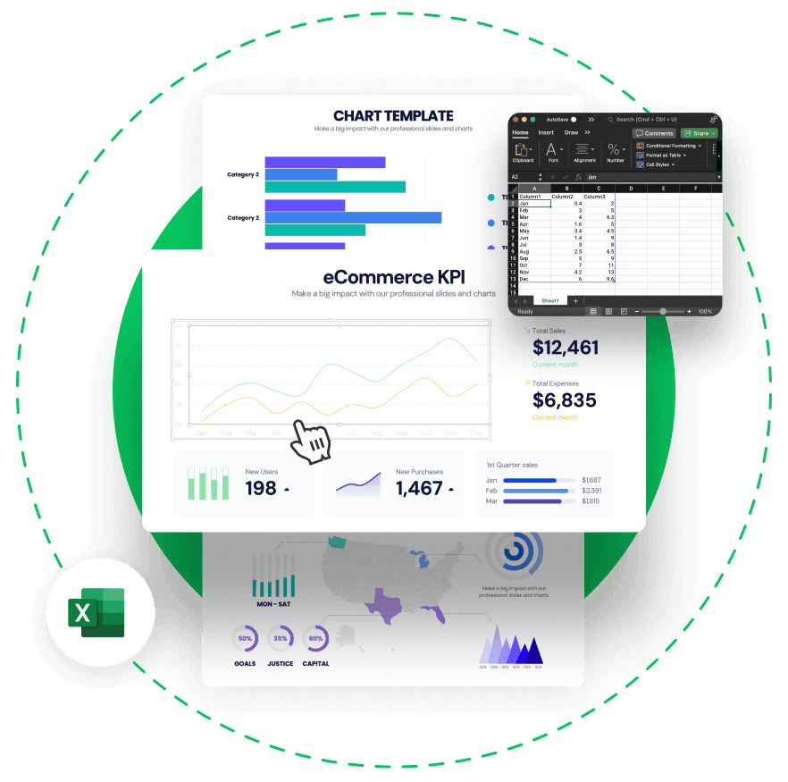 Maps, charts and Excel infographics